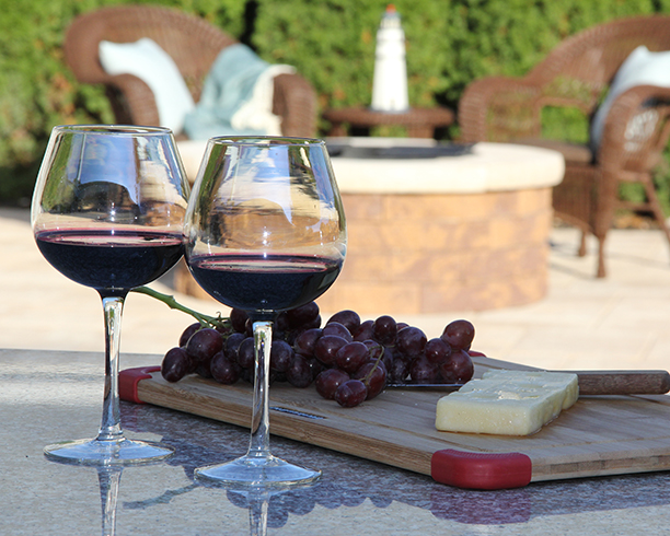 Wine Glasses and Firepit