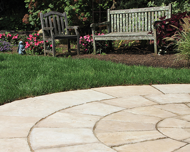 Bench and Round Patio