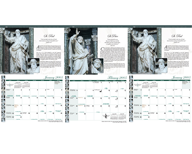 Saint John Lateran Calendar Inside Pages