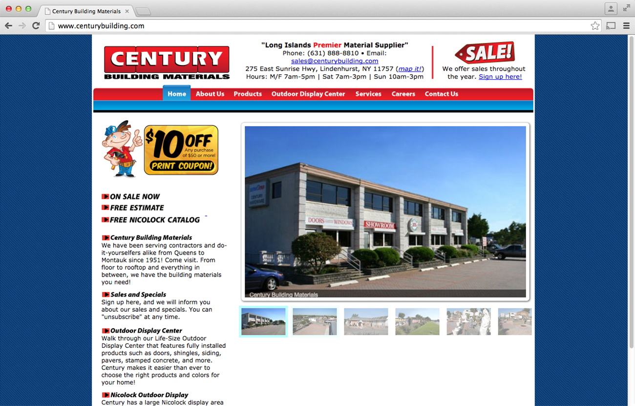 Century Building Materials Website